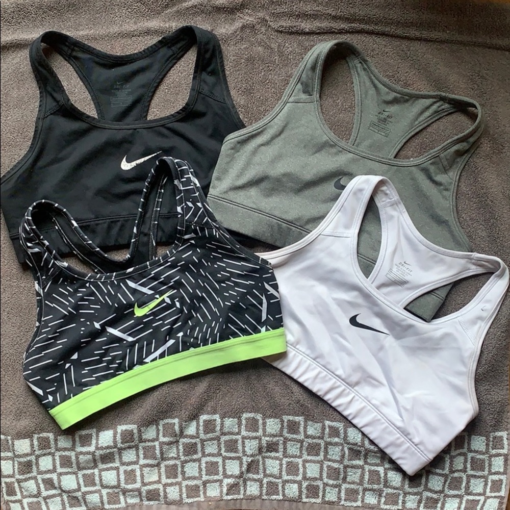 4 SMALL NIKE SPORTS BRAS